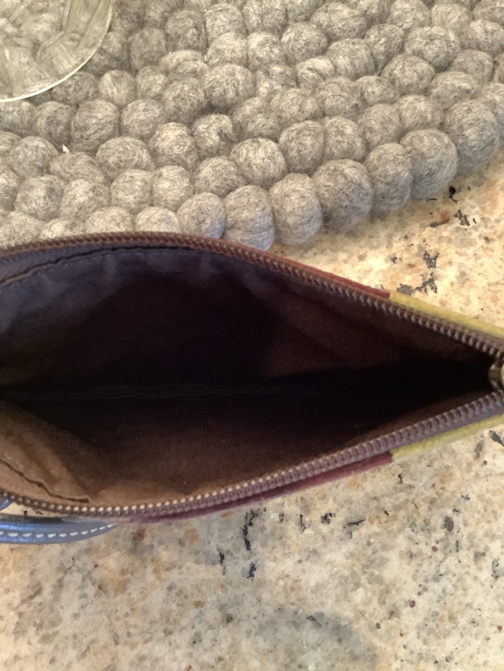 Vintage Coach Patchwork Suede Wristlet -(Green, Burgundy, Tan, Blue, Brown) - Picture 3 of 6